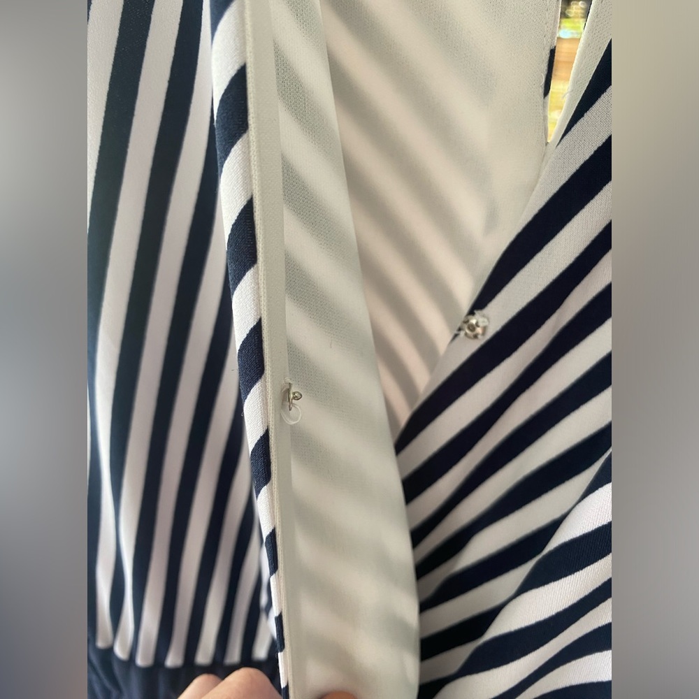 Striped Wide Leg Sailor Jump Suit - Picture 4 of 7